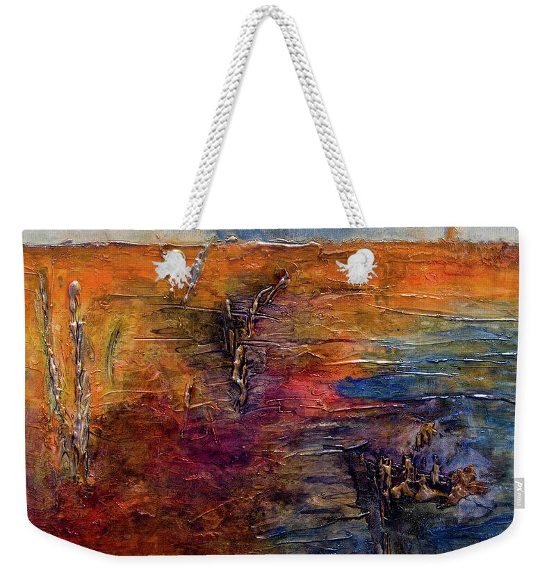 Shore Weekender Tote Bag featuring the painting Forgotten shore by John Stuart Webbstock