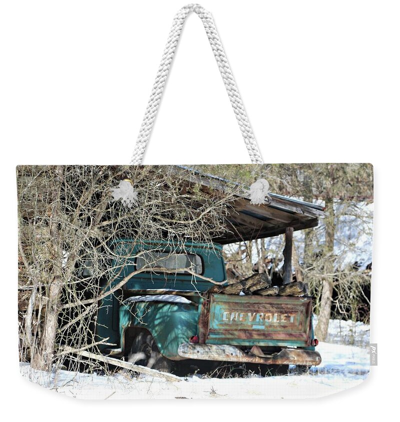Chevrolet Truck Weekender Tote Bag featuring the photograph Forgotten Truck by Benanne Stiens