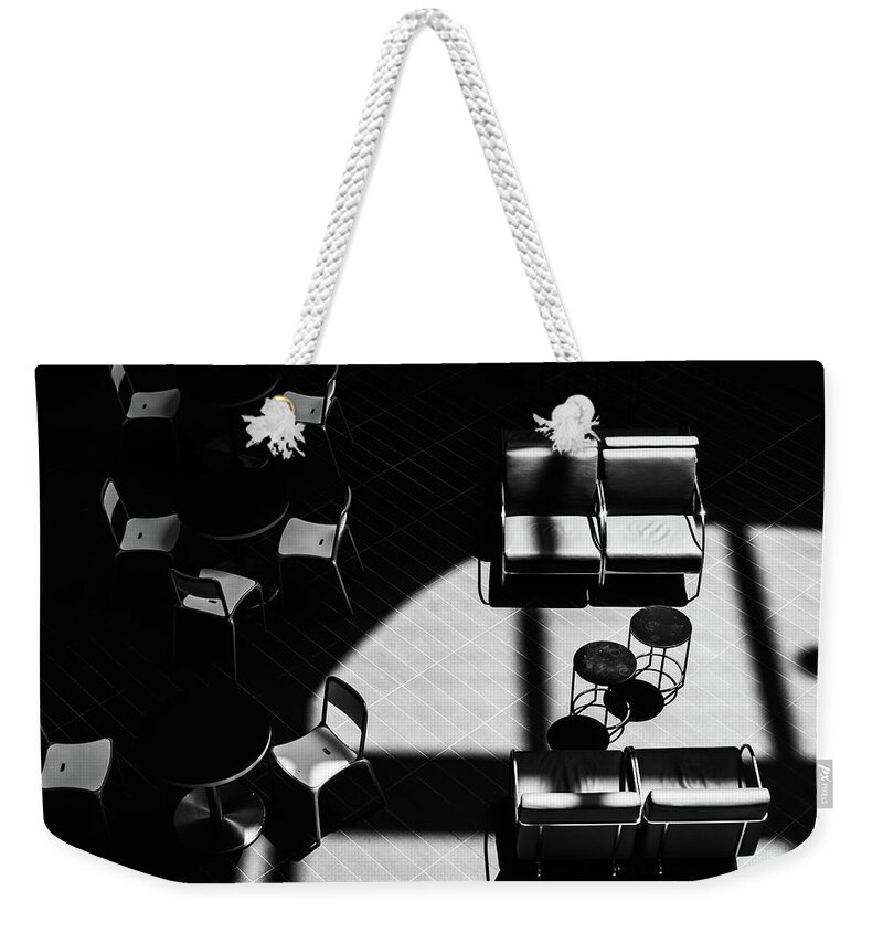 B&w Weekender Tote Bag featuring the photograph Formiture by Eric Lake