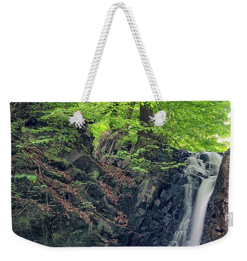 Forsakar Weekender Tote Bag featuring the photograph Forsakar Waterfall in Skane by Antony McAulay