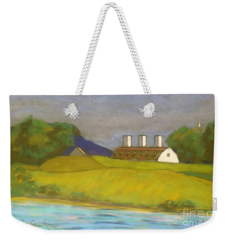 Pastels Weekender Tote Bag featuring the pastel Fort Anne -Annapolis Royal by Rae Smith PAC