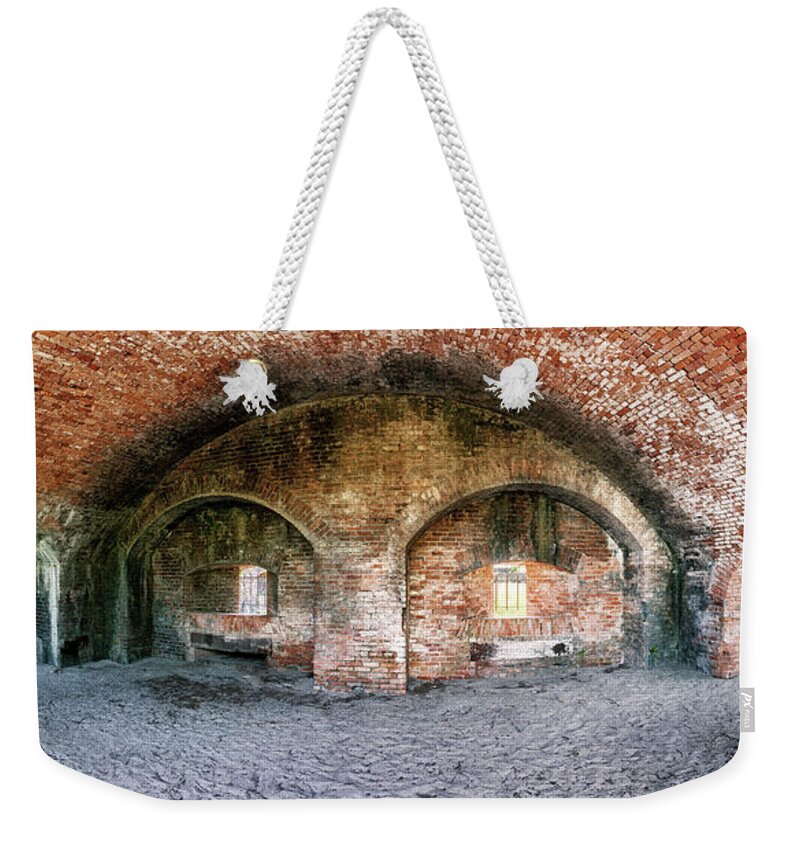 Abstract Weekender Tote Bag featuring the photograph Fort Pickens Panorama by Alex Mironyuk