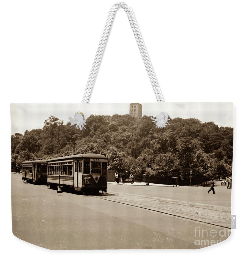 Fort Tryon Weekender Tote Bag featuring the photograph Fort Tryon Trolley by Cole Thompson