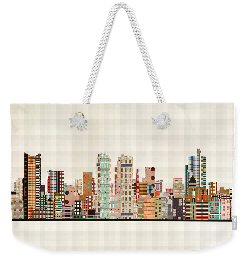 Fort Worth Texas Weekender Tote Bag featuring the painting Fort Worth Texas by Bri Buckley