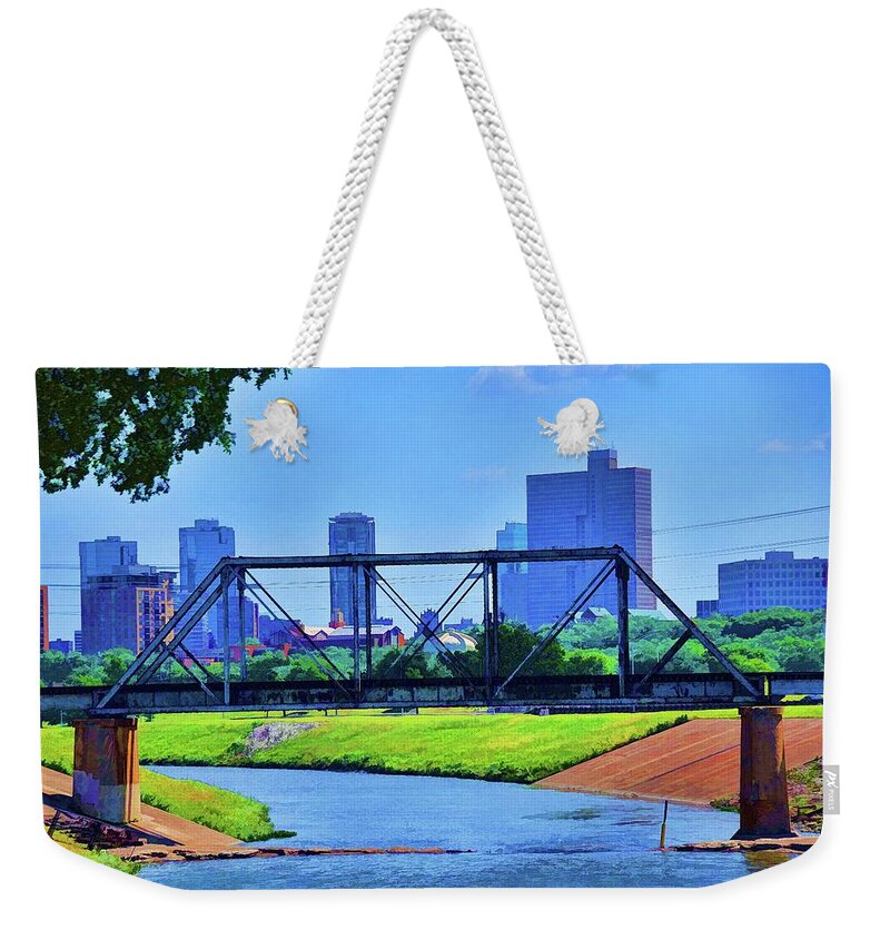 Fort Worth Weekender Tote Bag featuring the photograph Fort Worth Texas Skyline by Diana Mary Sharpton