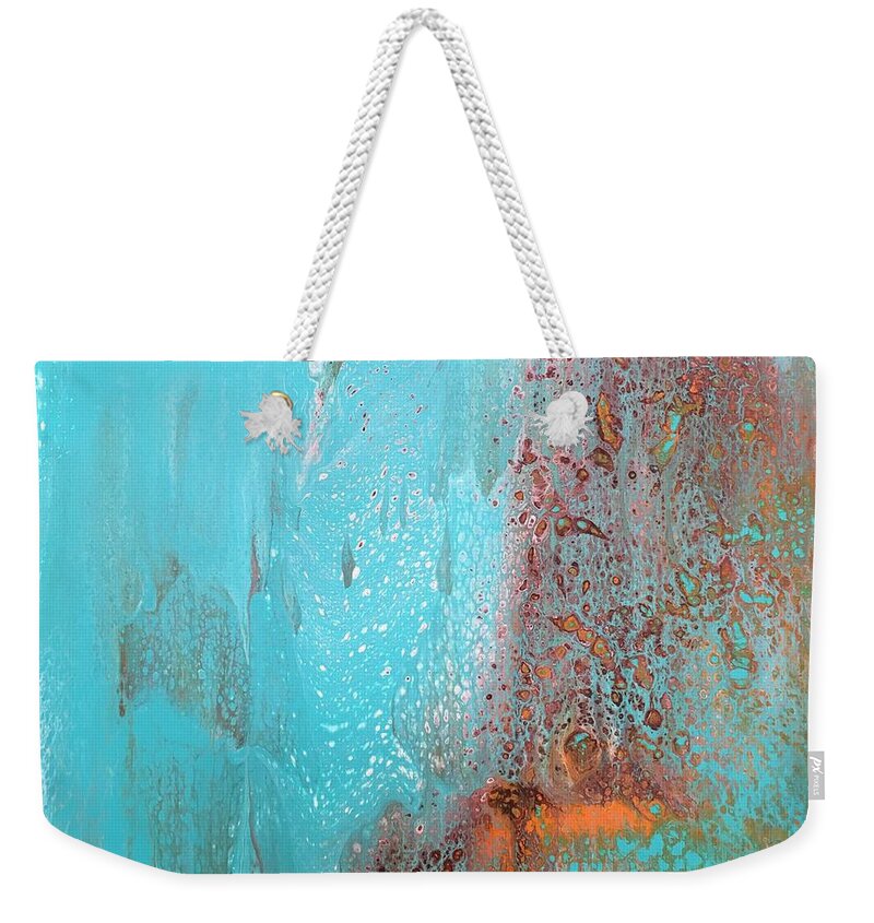 Abstract Weekender Tote Bag featuring the painting Fortuity by Soraya Silvestri