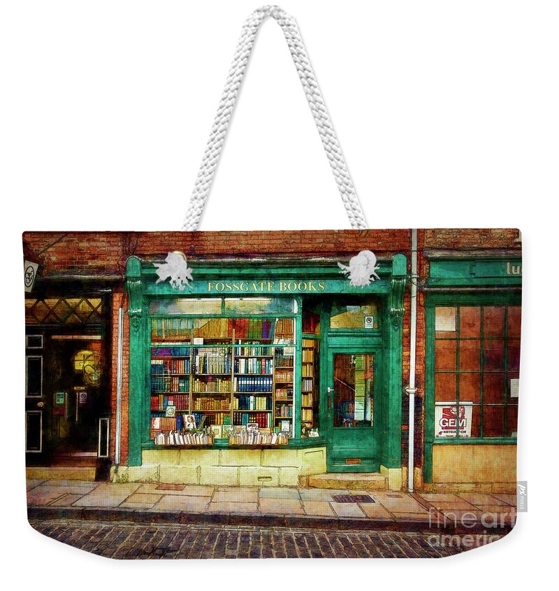 Fossgate Weekender Tote Bag featuring the photograph Fossgate Books by Stuart Row