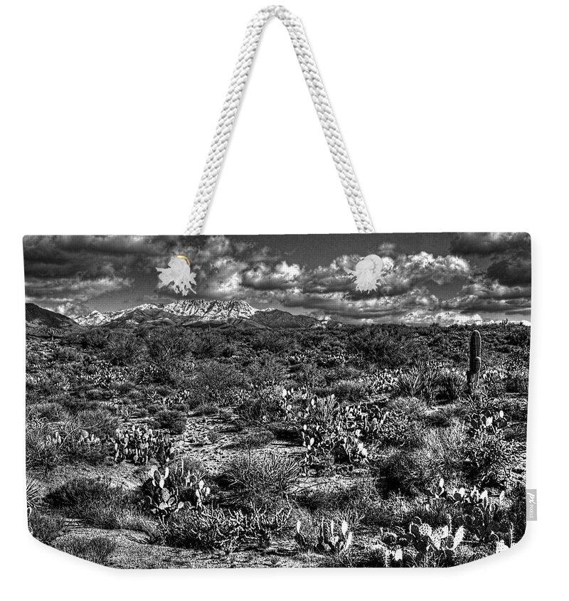 Arizona Weekender Tote Bag featuring the photograph Four Peaks by Roger Passman