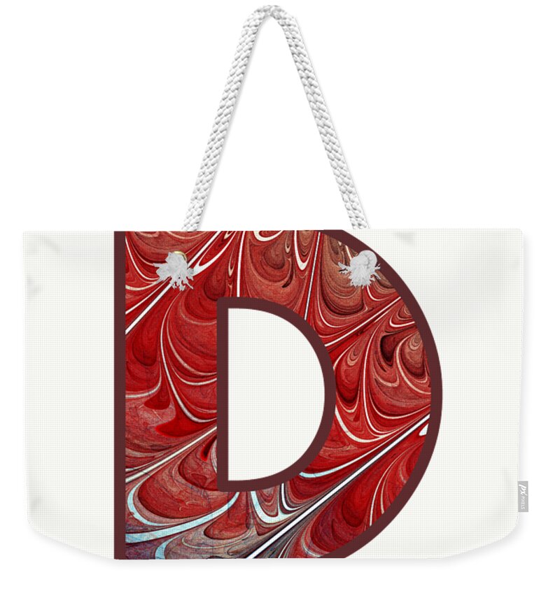 D Weekender Tote Bag featuring the digital art Fractal - Alphabet - D is for Digital by Anastasiya Malakhova