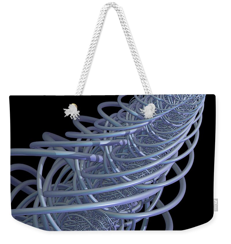 Background Weekender Tote Bag featuring the digital art Fractal Comet by Nicholas Burningham