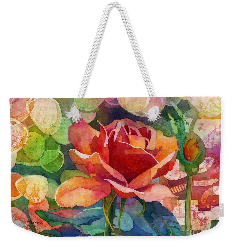 Rose Weekender Tote Bag featuring the painting Fragrant Roses by Hailey E Herrera