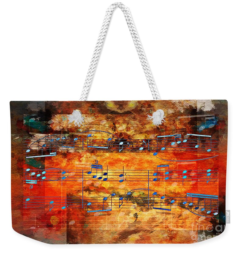 Music Weekender Tote Bag featuring the digital art Framed Heterophony by Lon Chaffin
