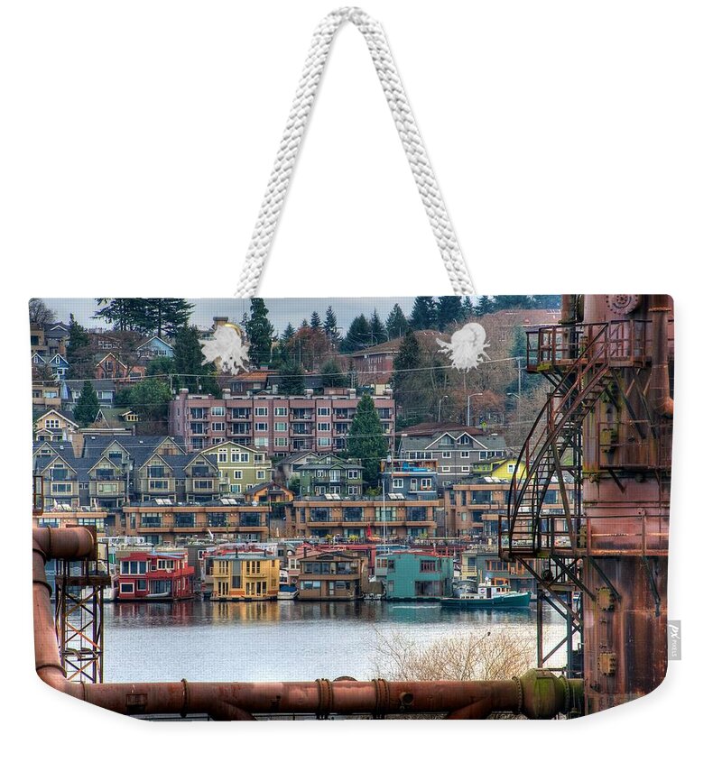 Seattle Weekender Tote Bag featuring the photograph Framed in Seattle by Spencer McDonald