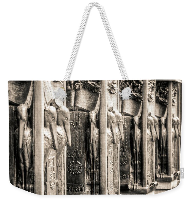Frank Weekender Tote Bag featuring the photograph Frank Lloyd Wright no.1 by Niels Nielsen