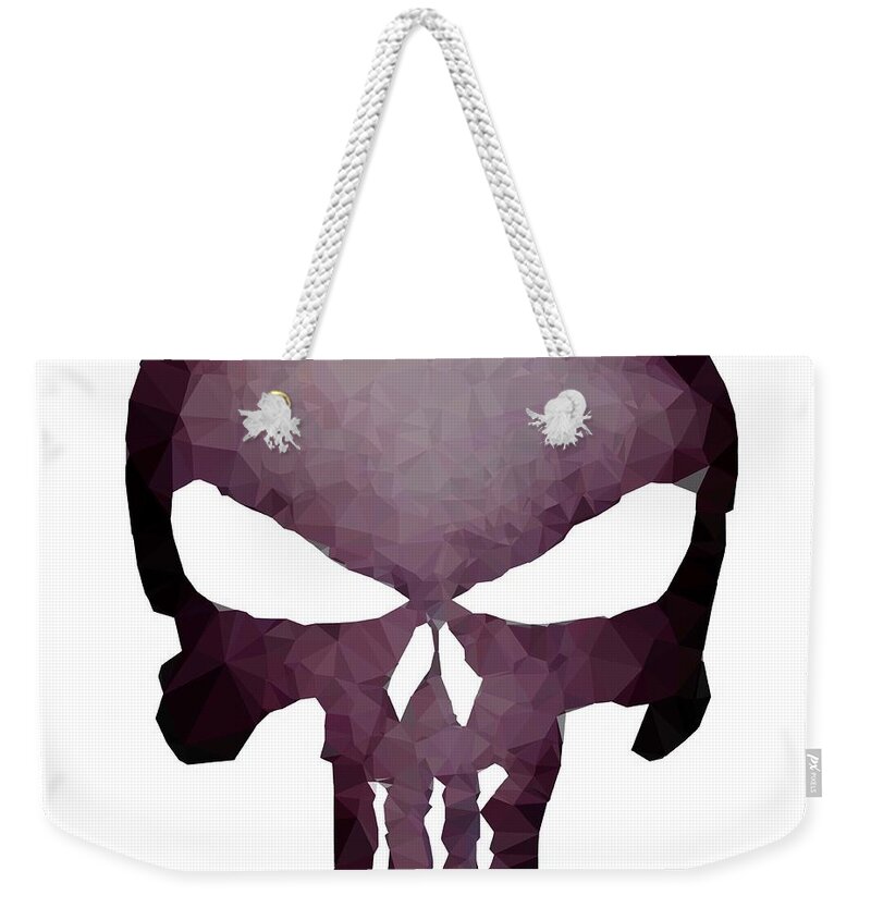 Punisher Weekender Tote Bag featuring the digital art Frank Skull by HELGE Art Gallery