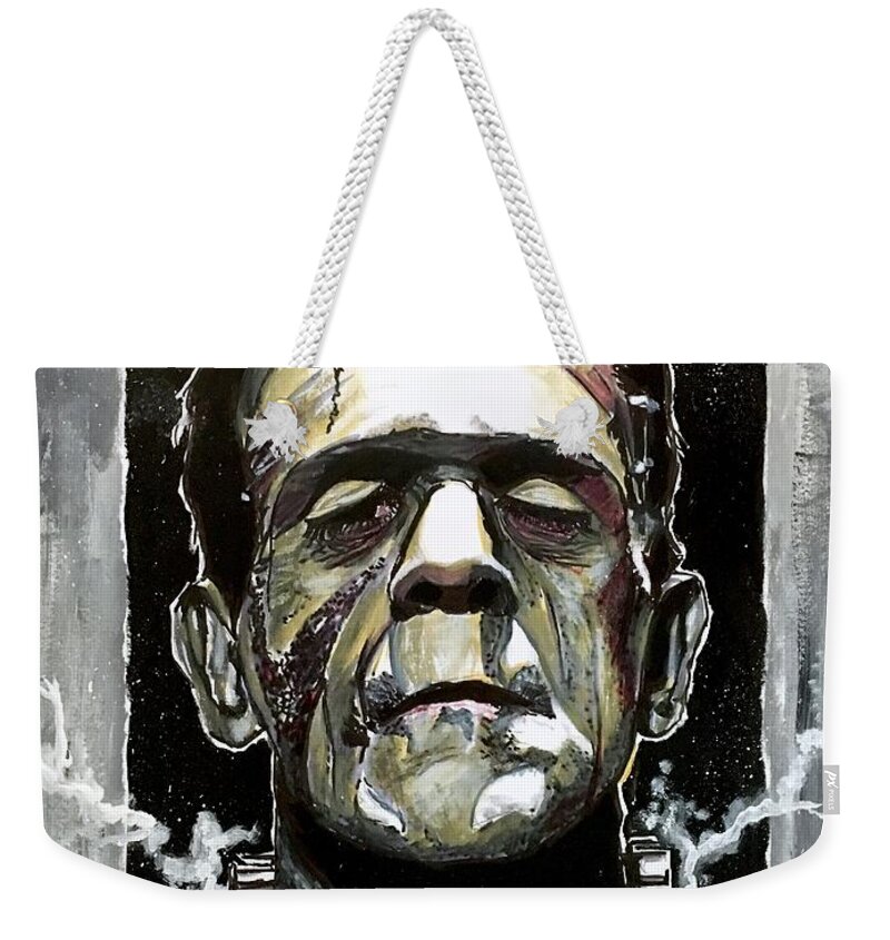 Frankenstein Weekender Tote Bag featuring the painting Frankenstein by Joel Tesch