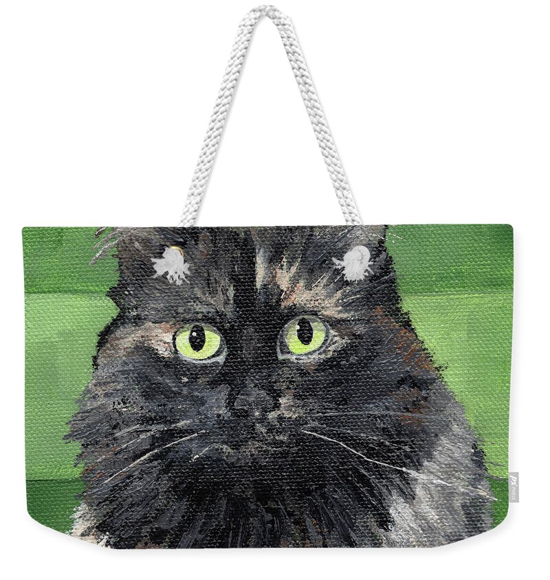 Pet Weekender Tote Bag featuring the painting Freckles, President, AnnieTroe.com by Annie Troe