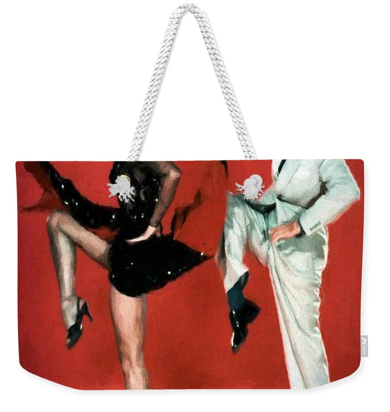 Cinema Weekender Tote Bag featuring the digital art Fred and Cyd by Charmaine Zoe
