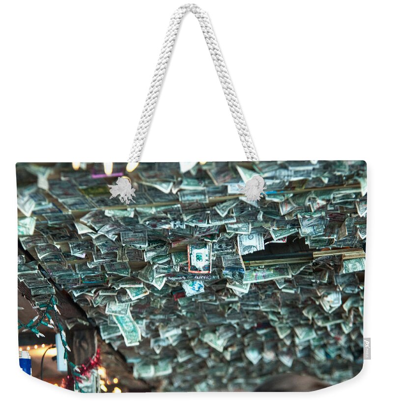 Bar Weekender Tote Bag featuring the photograph Free money by Brian Green