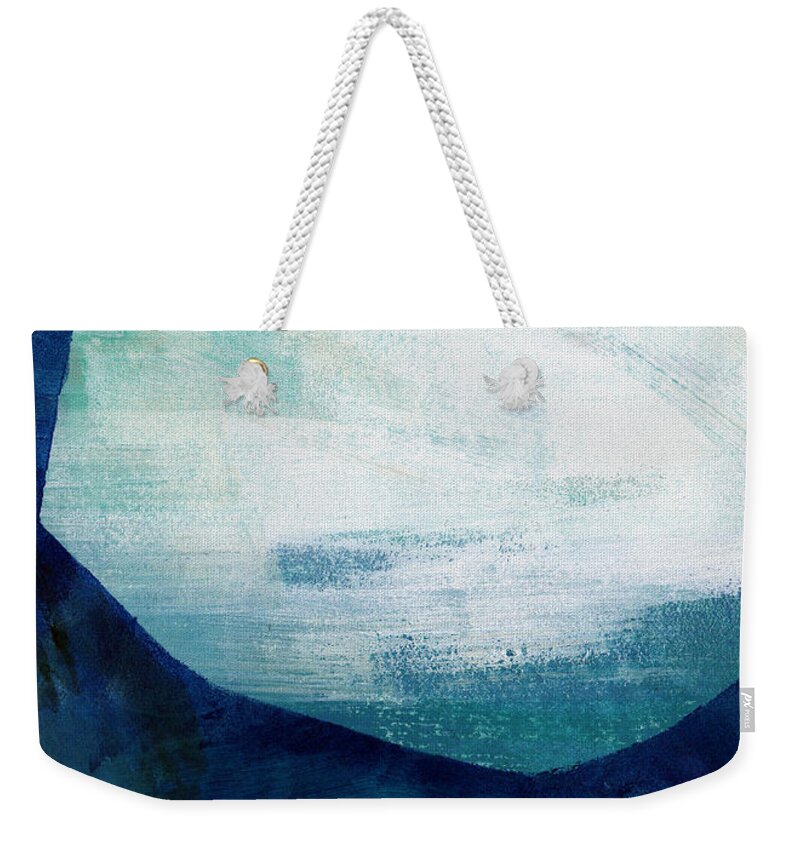 Blue Weekender Tote Bag featuring the painting Free My Soul by Linda Woods