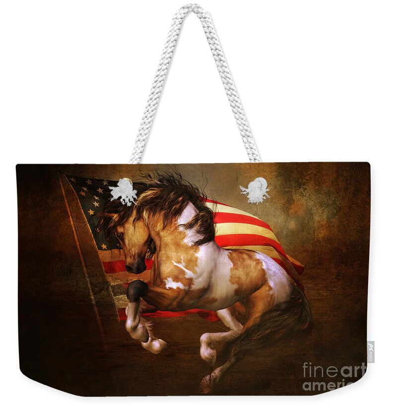 Freedom Weekender Tote Bag featuring the digital art Freedom Run by Shanina Conway