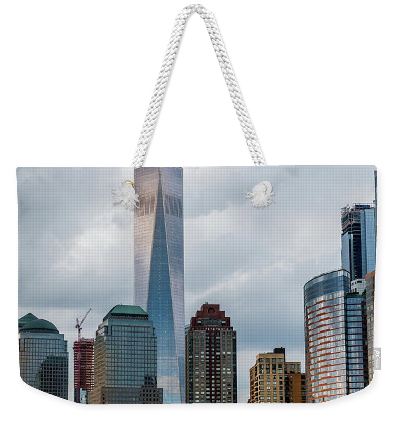 Hudson River Weekender Tote Bag featuring the photograph Freedom Tower - Lower Manhattan 1 by Frank Mari