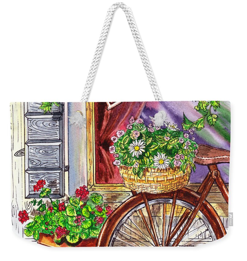 Window Weekender Tote Bag featuring the painting French Cafe by Irina Sztukowski