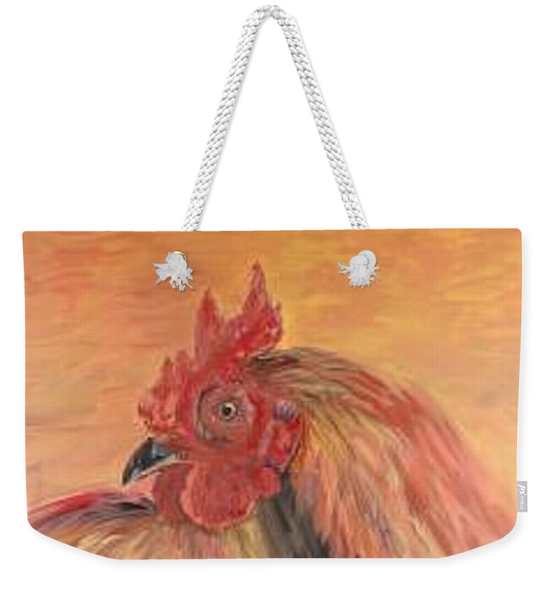Rooster Weekender Tote Bag featuring the painting French Country Rooster by Nadine Rippelmeyer