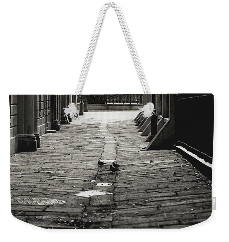 Louisiana Weekender Tote Bag featuring the photograph French Quarter Alley by KG Thienemann