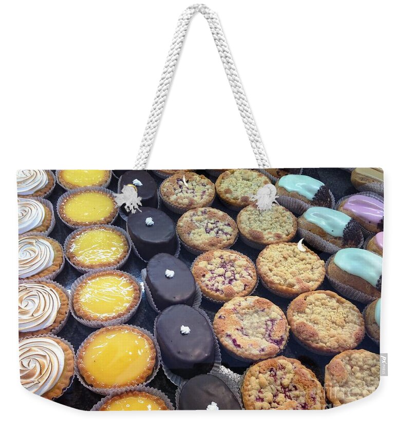 Tarts Weekender Tote Bag featuring the photograph French Tarts by Therese Alcorn