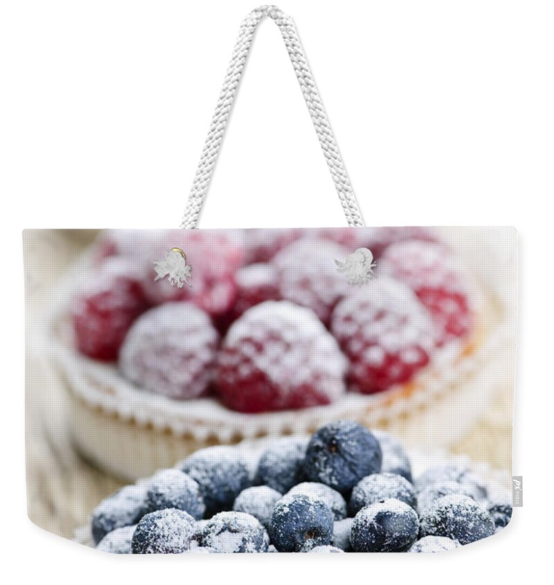 Fruit Weekender Tote Bag featuring the photograph Fresh berry tarts by Elena Elisseeva