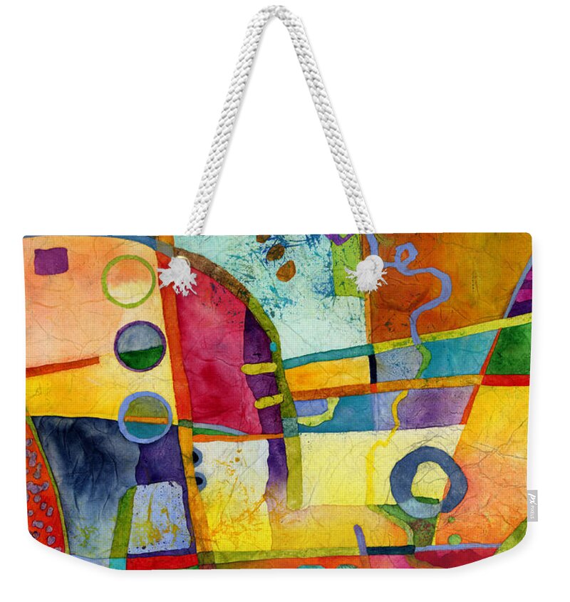 Abstract Weekender Tote Bag featuring the painting Fresh Paint by Hailey E Herrera