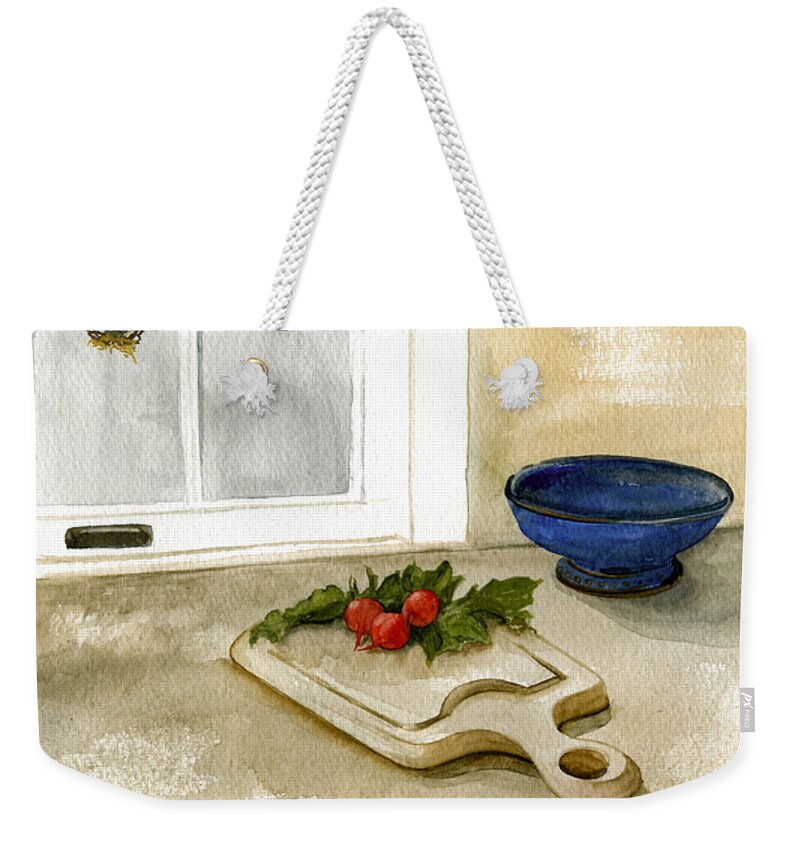 Radish Weekender Tote Bag featuring the painting Fresh Radishes by Nancy Patterson