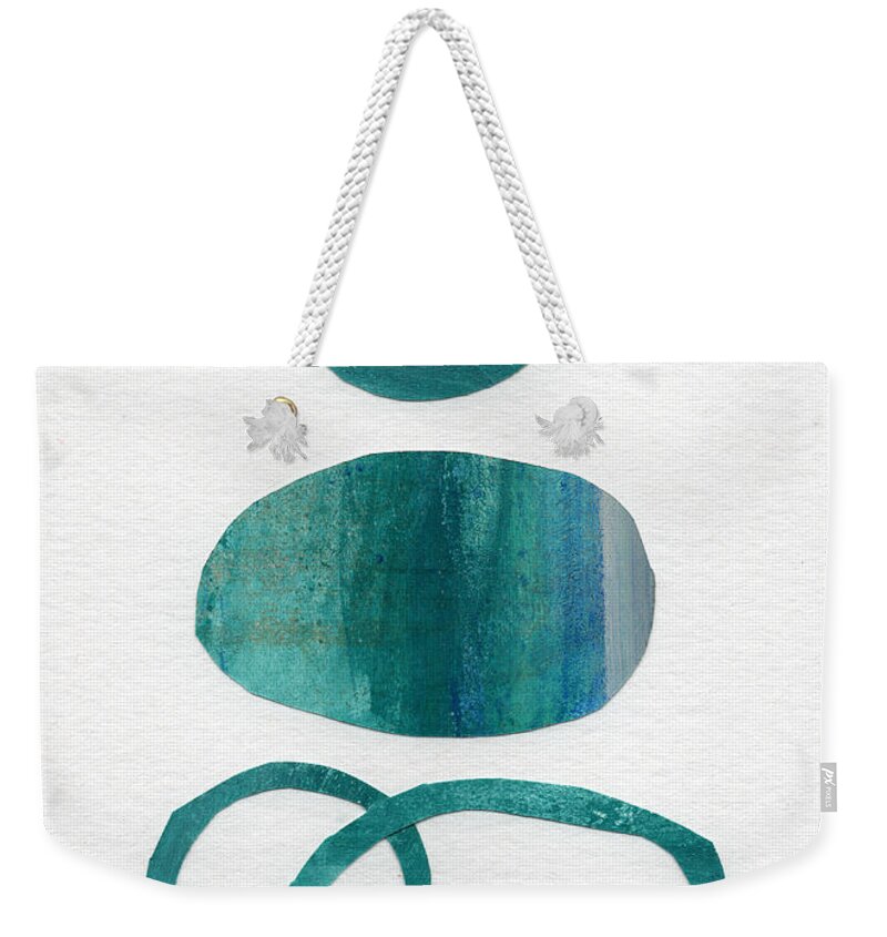 Abstract Art Weekender Tote Bag featuring the mixed media Fresh Water by Linda Woods