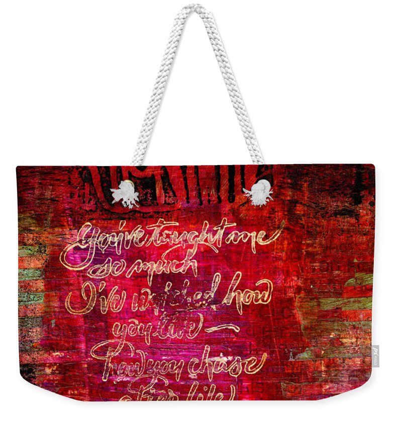 Gretting Cards Weekender Tote Bag featuring the painting Friends by Angela L Walker