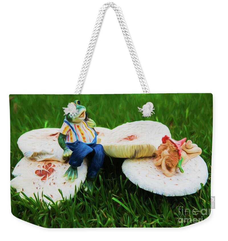 Frog Weekender Tote Bag featuring the photograph Froggy and friend by Sheila Smart Fine Art Photography