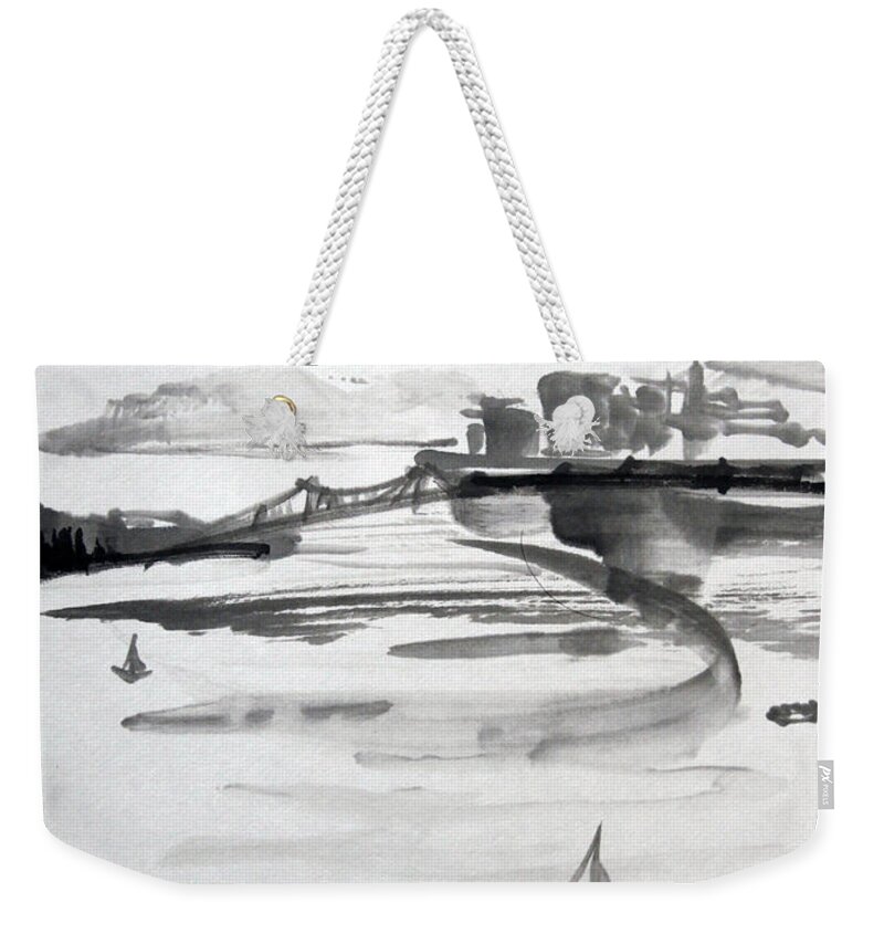 San Francisco Weekender Tote Bag featuring the painting From the Marina by Fumiyo Yoshikawa
