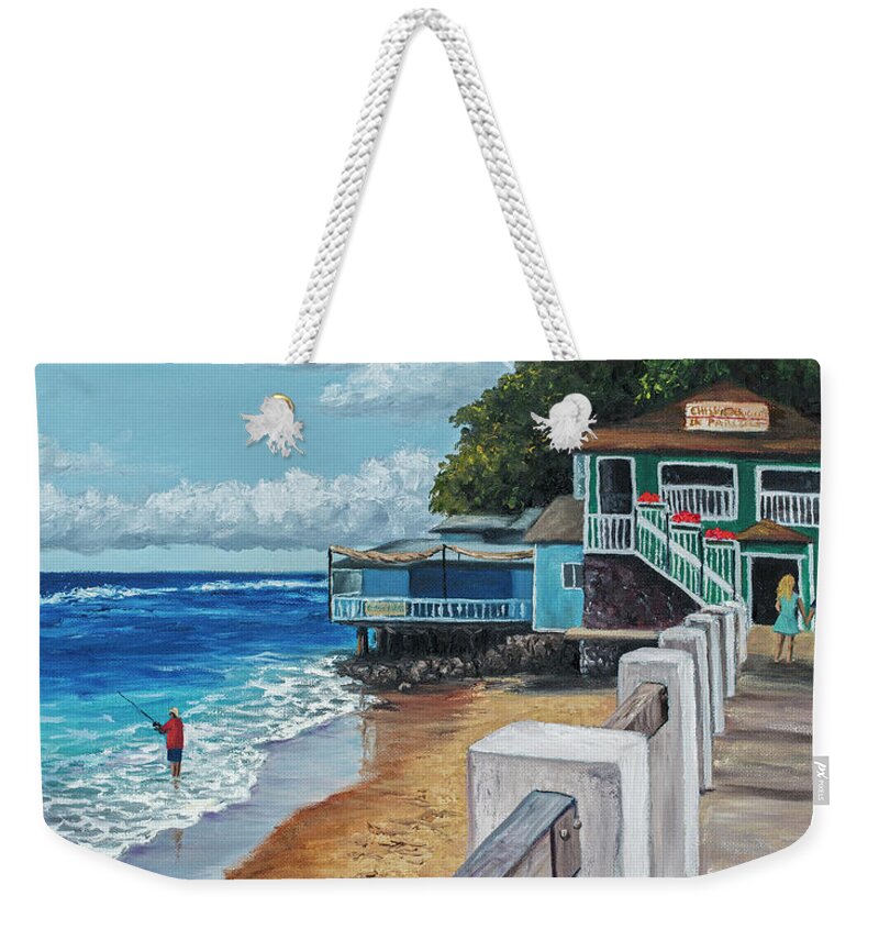 Landscape Weekender Tote Bag featuring the painting Front Street Lahaina by Darice Machel McGuire