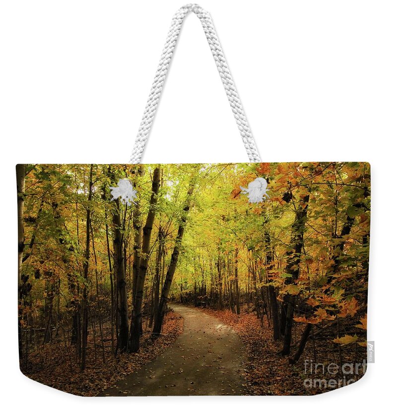 Paved Weekender Tote Bag featuring the photograph Frontenac State Park in Autumn by Jimmy Ostgard