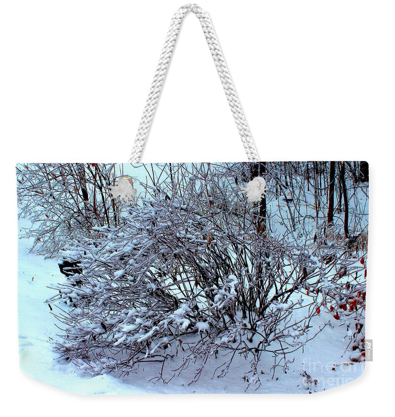 Bush Weekender Tote Bag featuring the painting Frozen Bush by Corey Ford