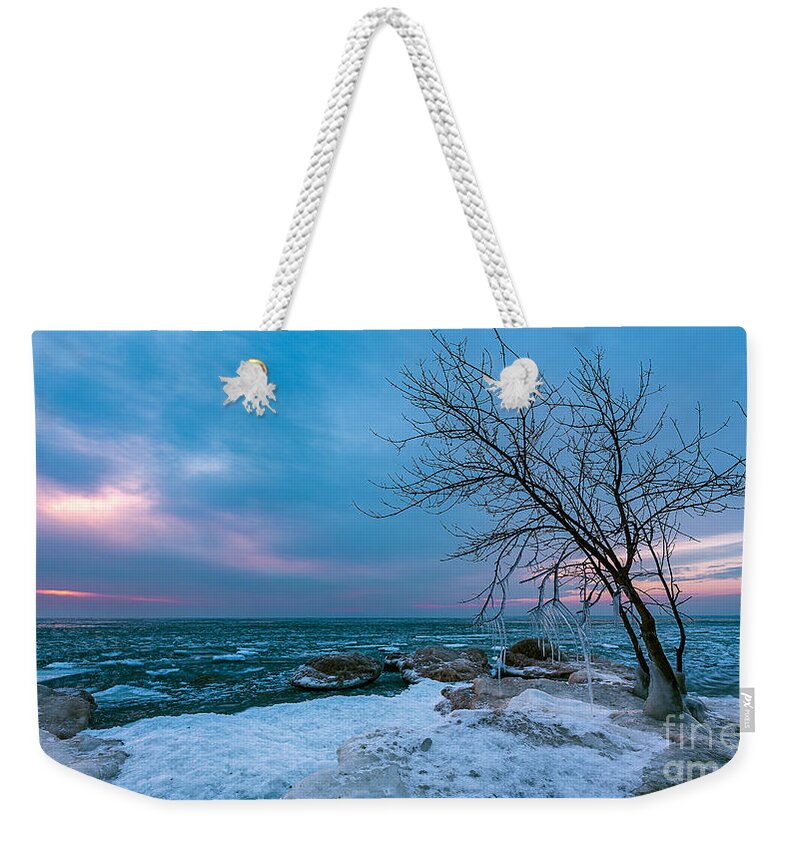 Boulder Point Weekender Tote Bag featuring the photograph Frozen Rise by Andrew Slater