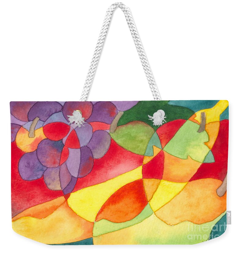 Artoffoxvox Weekender Tote Bag featuring the painting Fruit Montage by Kristen Fox