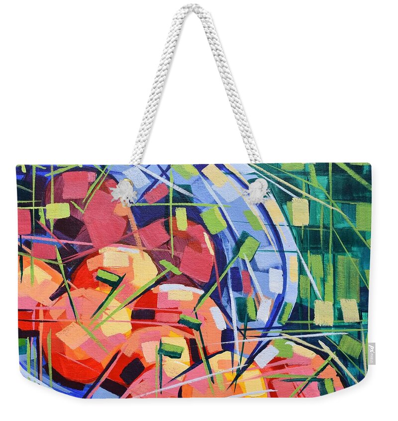 Still Life Weekender Tote Bag featuring the painting Fruit platter by Enrique Zaldivar