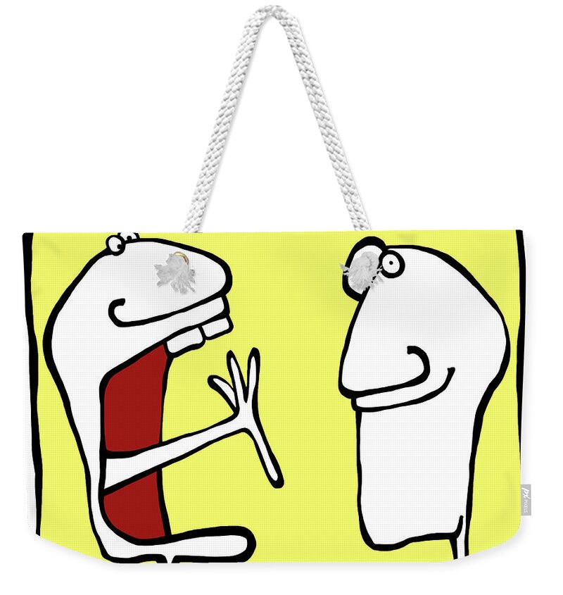 Face Up Weekender Tote Bag featuring the drawing The Block by Dar Freeland