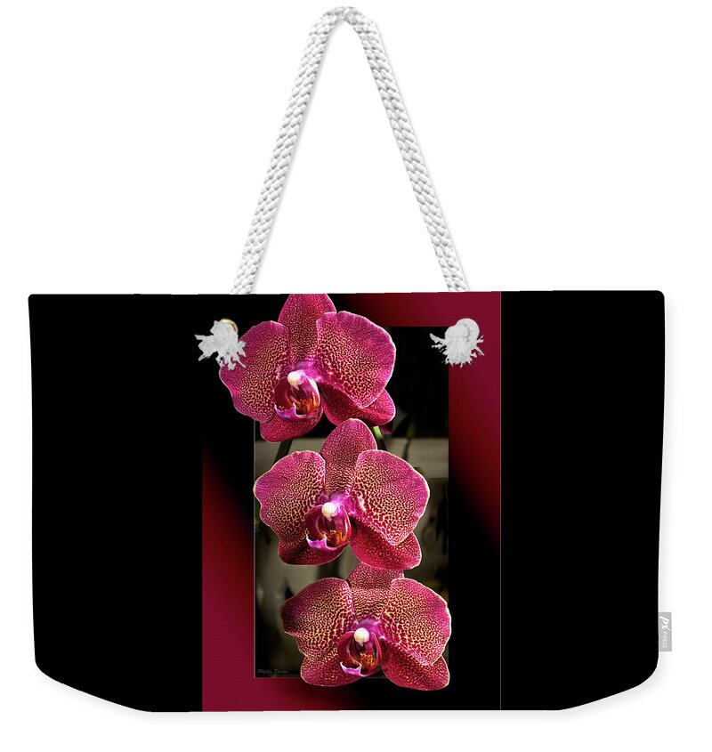 Flowers Weekender Tote Bag featuring the photograph Fuchsia Orchids OOF by Phyllis Denton