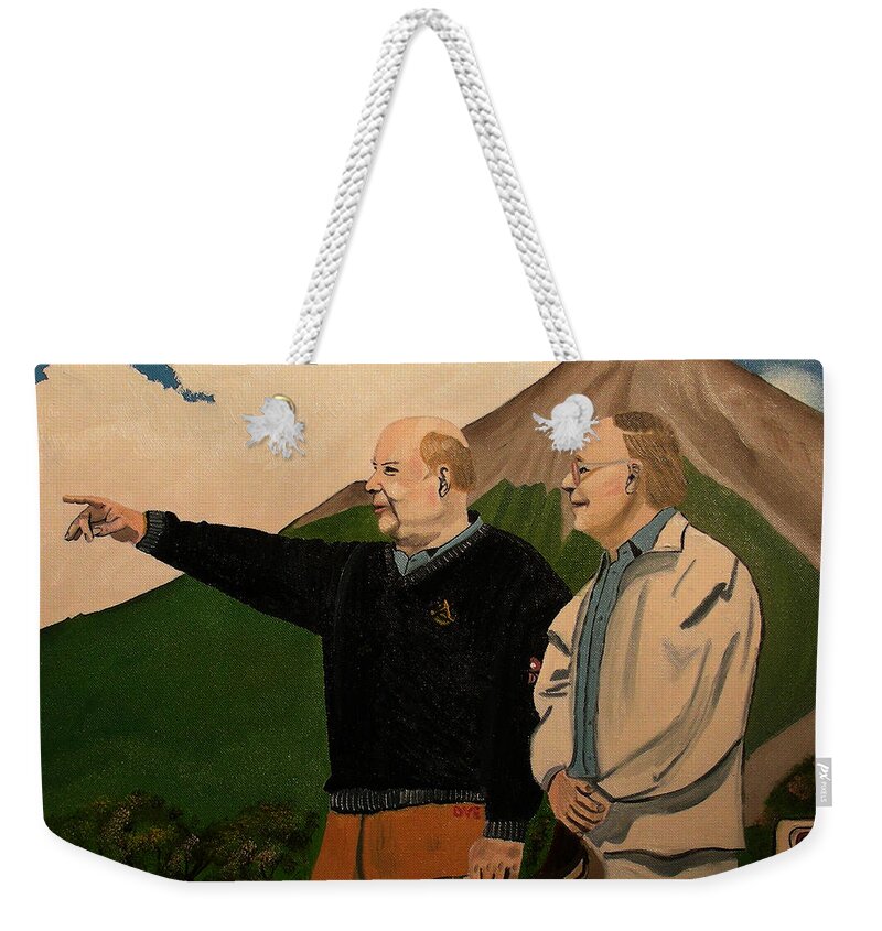 Pete And Perry Dye Weekender Tote Bag featuring the painting Fuego Maya by Dean Glorso