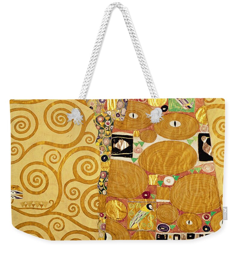 Fulfilment Weekender Tote Bag featuring the painting Fulfilment Stoclet Frieze by Gustav Klimt