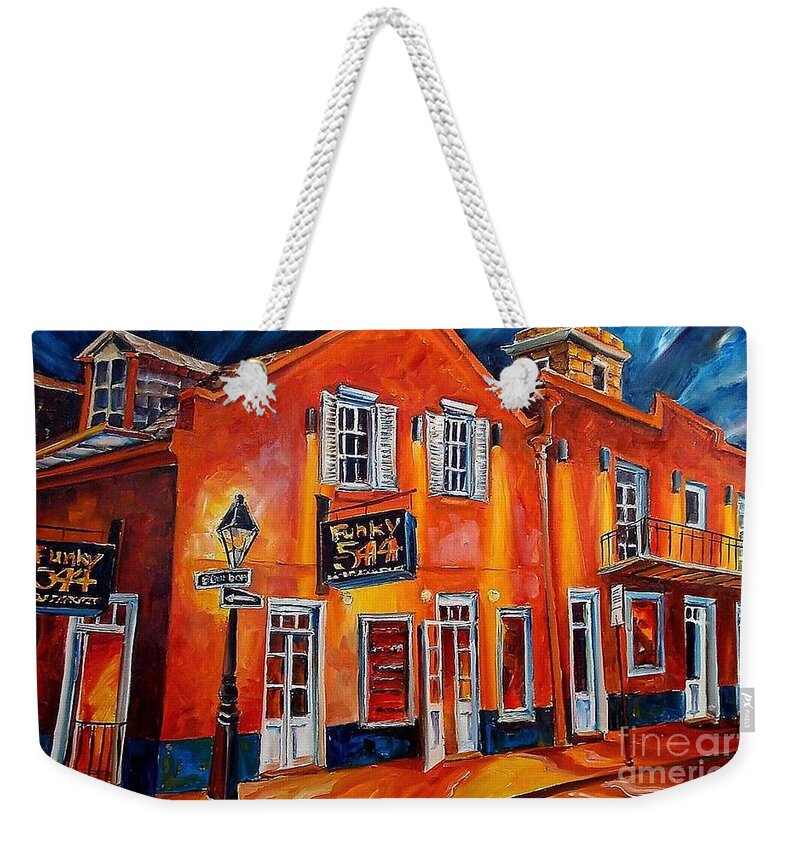 New Orleans Weekender Tote Bag featuring the painting Funky 544 - New Orleans by Diane Millsap