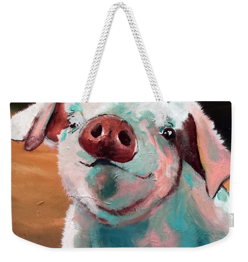  Farm Weekender Tote Bag featuring the painting Fuzz by Sean Parnell