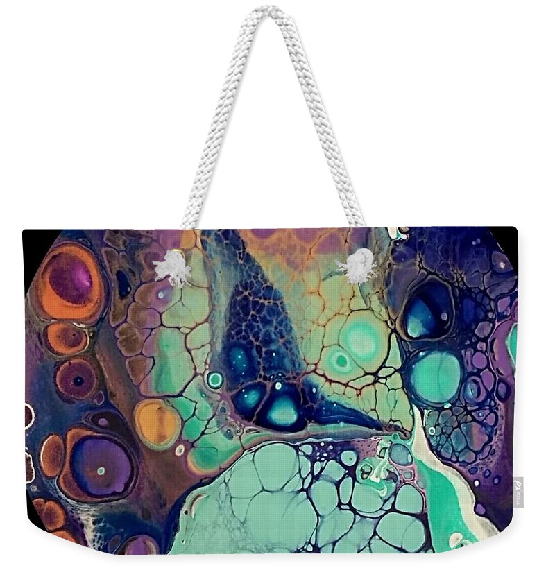 Galaxy Weekender Tote Bag featuring the painting Galaxy Butterfly by Alexis King-Glandon